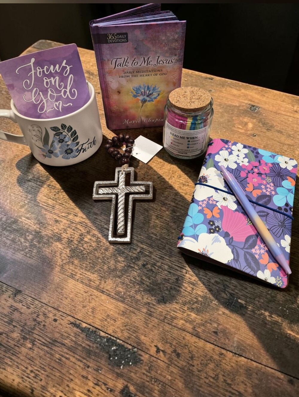 Faith Bundle ✨️ Journal, Bible Verse Jar, Coffe Mug, Daily Devotional, Cross.✨️